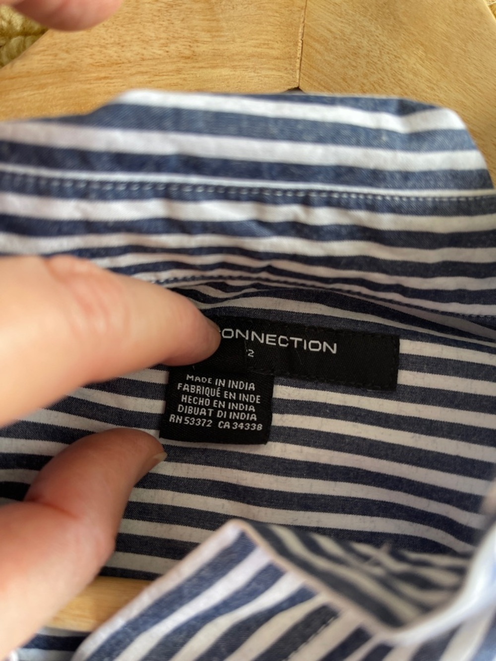 French Connection cropped striped button-down shirt - Picture 9 of 10